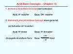 Acid-Base Concepts -- Chapter 15 - slide 1