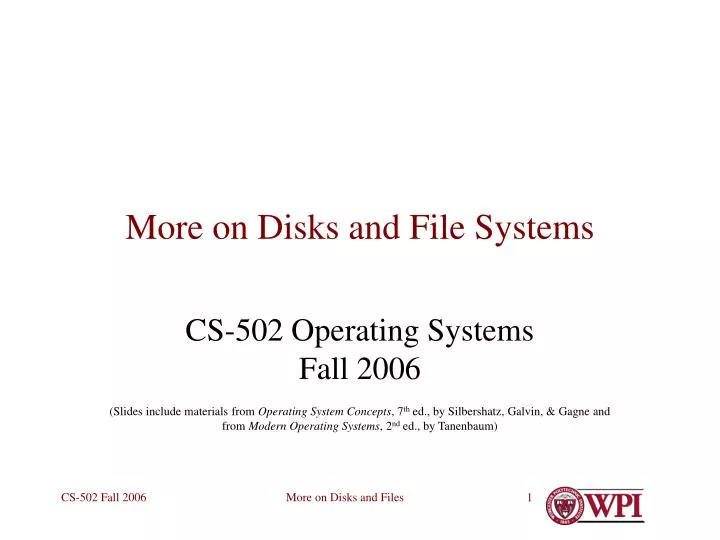 more on disks and file systems