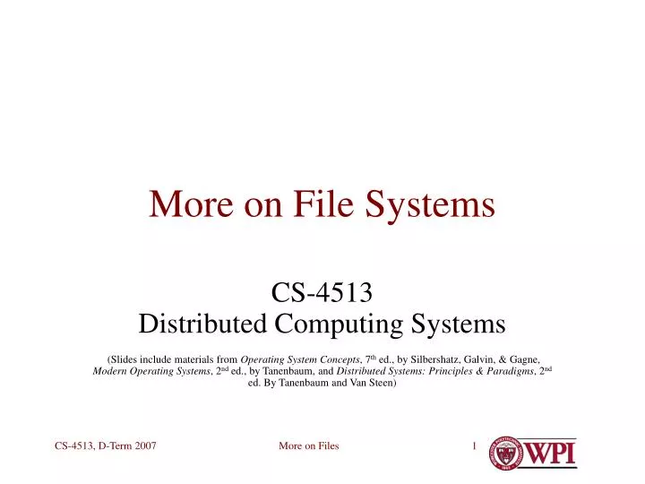 more on file systems