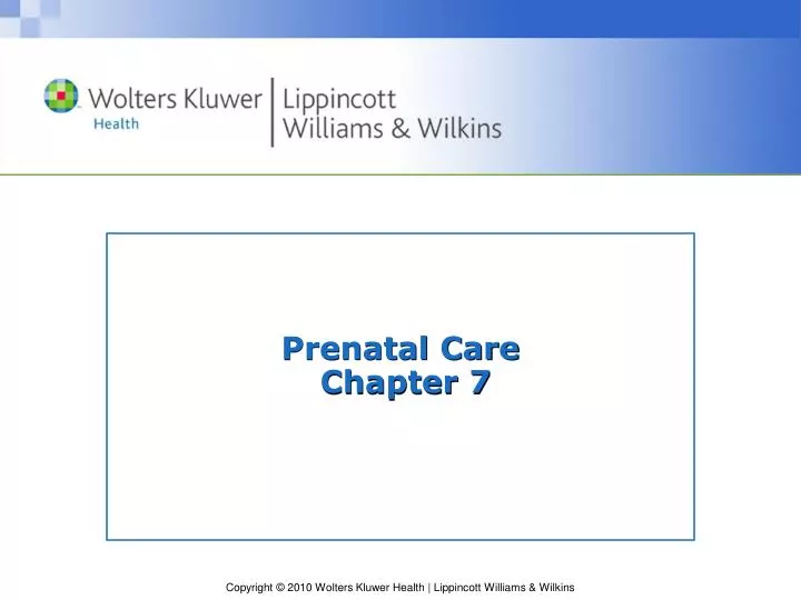 prenatal care chapter 7