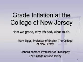 Grade Inflation at the College of New Jersey