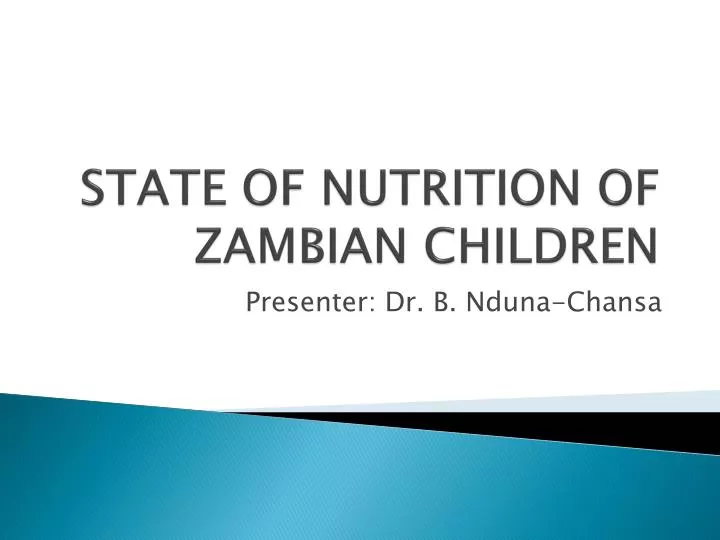state of nutrition of zambian children