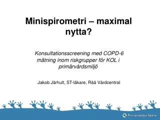 minispirometri maximal nytta