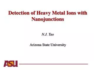 Detection of Heavy Metal Ions with Nanojunctions
