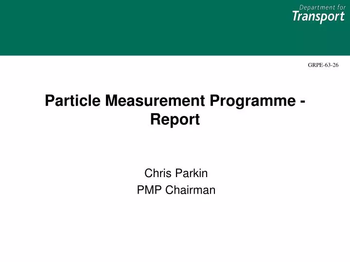 particle measurement programme report