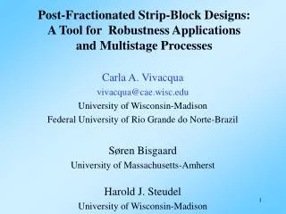 Carla A. Vivacqua vivacqua@cae.wisc University of Wisconsin-Madison
