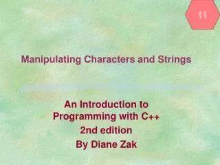 Manipulating Characters and Strings