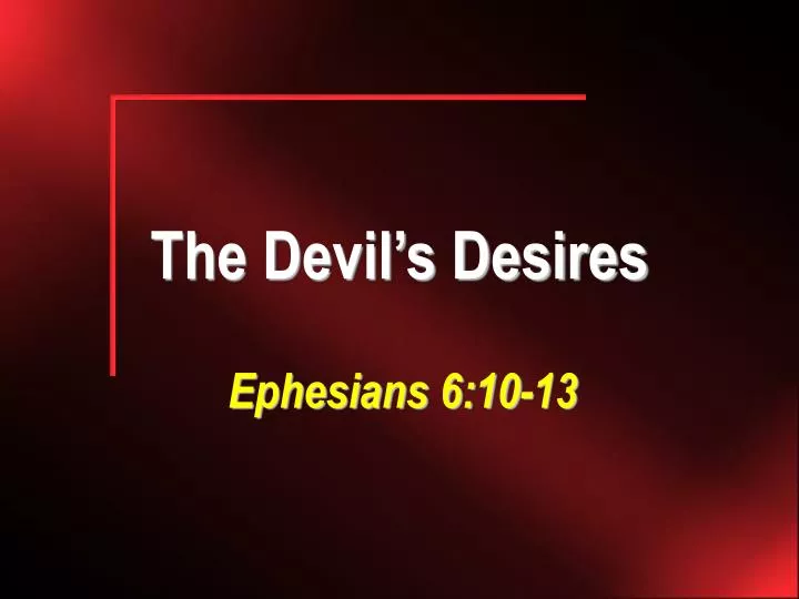 the devil s desires