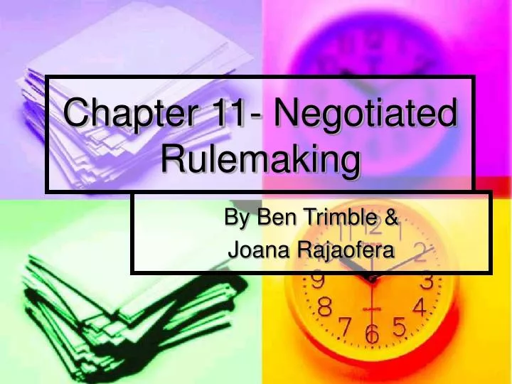 chapter 11 negotiated rulemaking