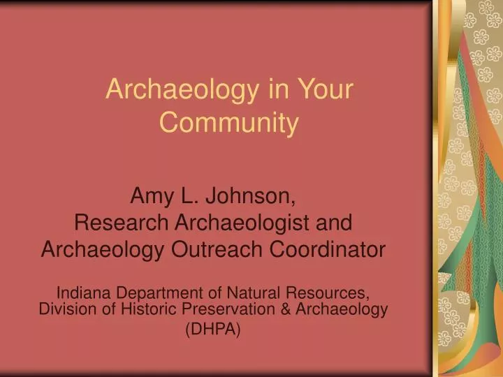 archaeology in your community