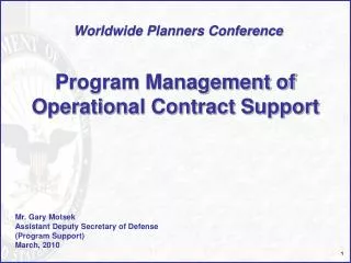 Program Management of Operational Contract Support