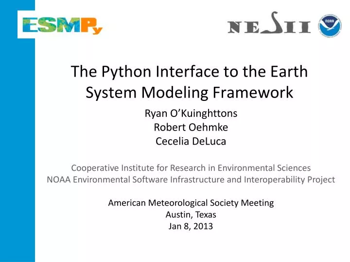 the python interface to the earth system modeling framework