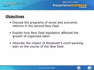 Discuss the programs of social and economic reforms in the second New Deal.