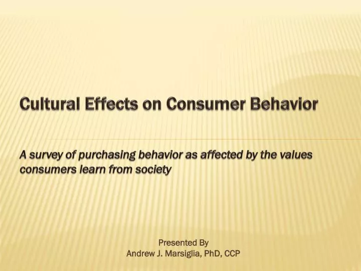 cultural effects on consumer behavior