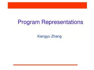 Program Representations