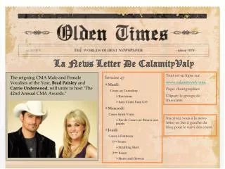 La News Letter De CalamityValy