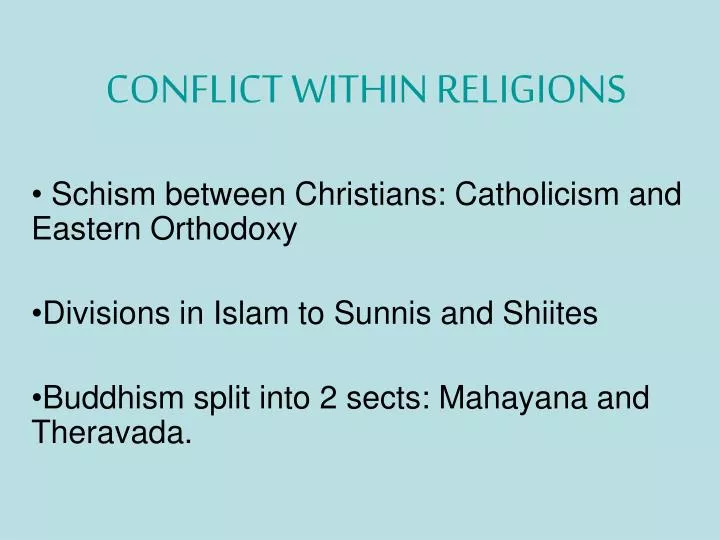 conflict within religions