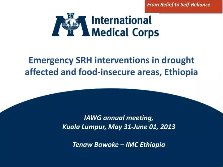emergency srh interventions in drought affected and food insecure areas ethiopia