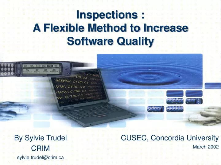 inspections a flexible method to increase software quality