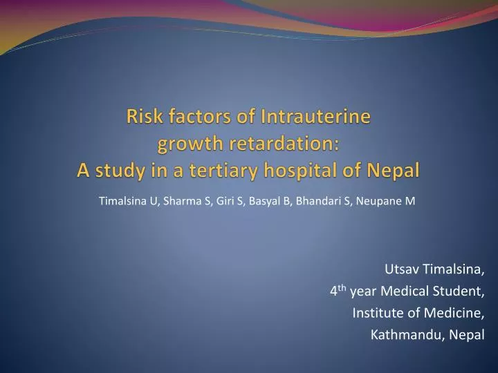 risk factors of intrauterine growth retardation a study in a tertiary hospital of nepal