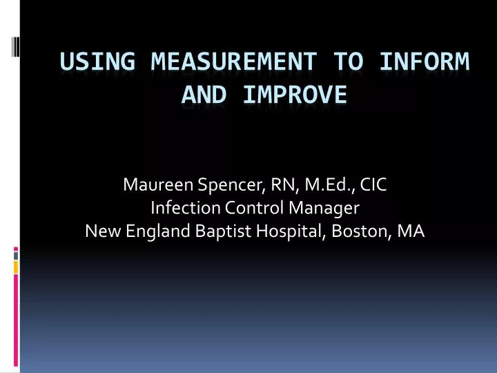 maureen spencer rn m ed cic infection control manager new england baptist hospital boston ma