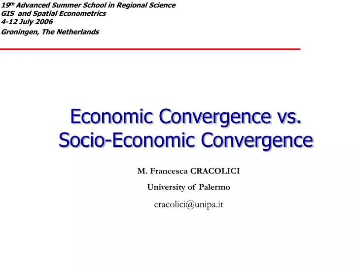 economic convergence vs socio economic convergence