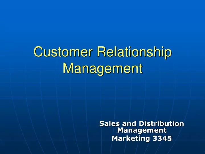 customer relationship management