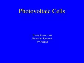 Photovoltaic Cells