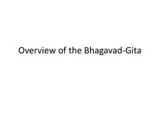 Overview of the Bhagavad-Gita
