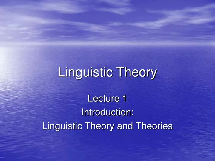 linguistic theory