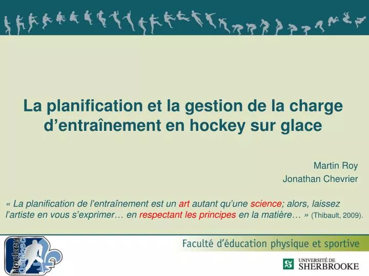 la planification et la gestion de la charge d entra nement en hockey sur glace