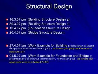 Structural Design