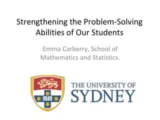 Strengthening the Problem-Solving Abilities of Our Students
