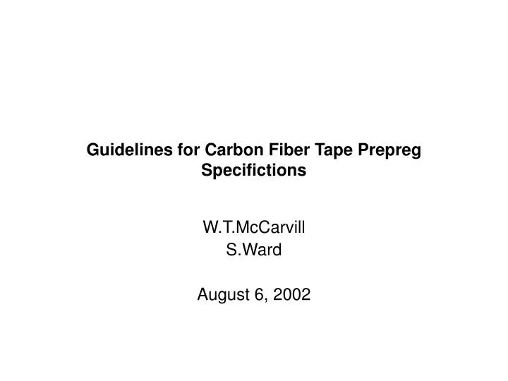 guidelines for carbon fiber tape prepreg specifictions