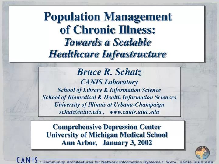 population management of chronic illness towards a scalable healthcare infrastructure