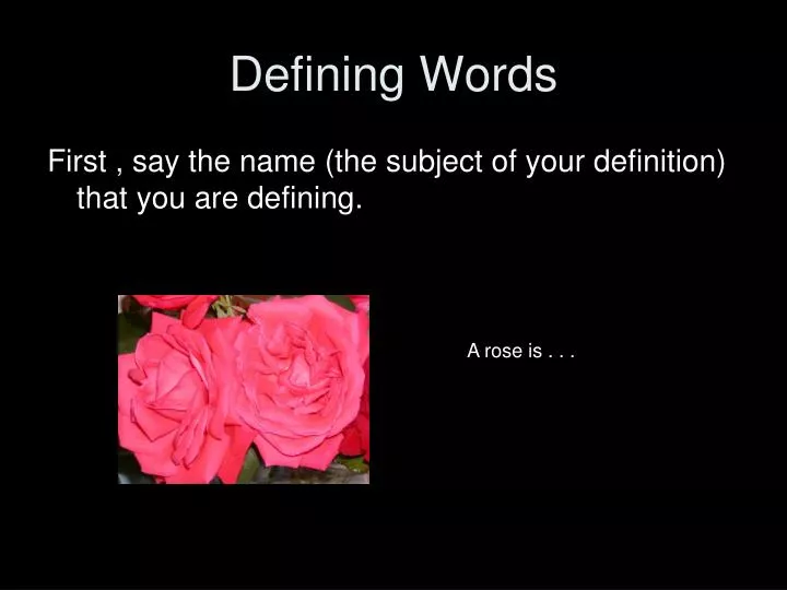 defining words