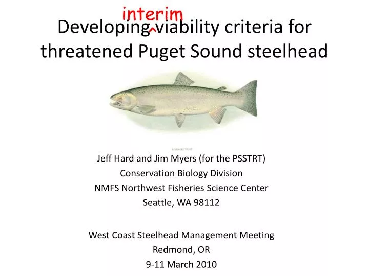 developing viability criteria for threatened puget sound steelhead