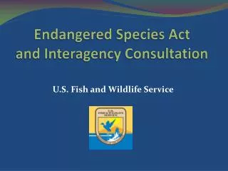 Endangered Species Act and Interagency Consultation