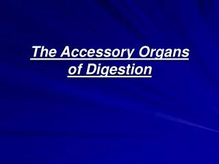 the accessory organs of digestion