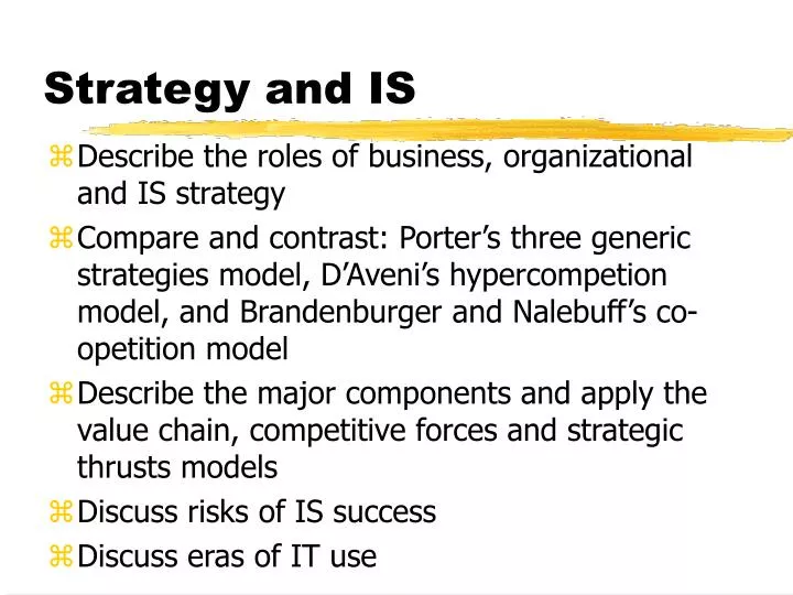 strategy and is