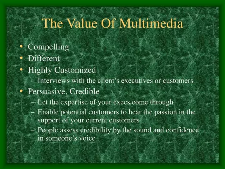 the value of multimedia