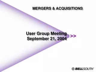 User Group Meeting September 21, 2004