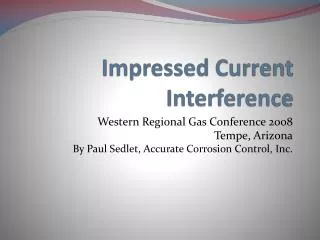 Impressed Current Interference
