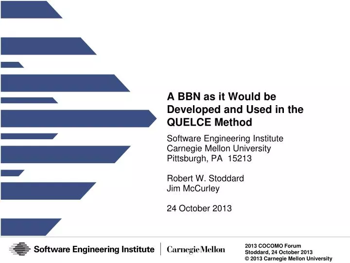 a bbn as it would be developed and used in the quelce method