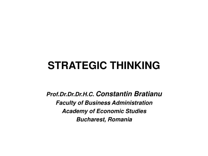 strategic thinking