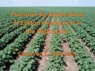 Precision Ag Applications in Cotton Production in the High plains