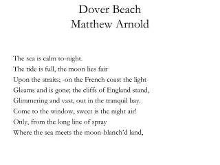 Dover Beach Matthew Arnold