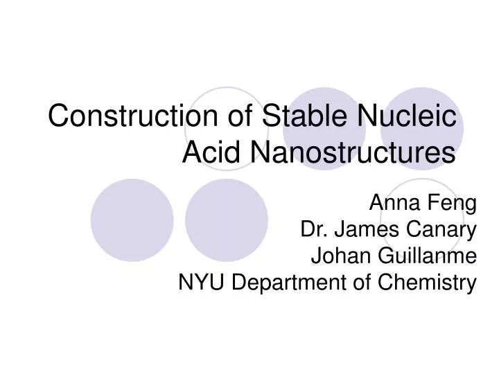 construction of stable nucleic acid nanostructures