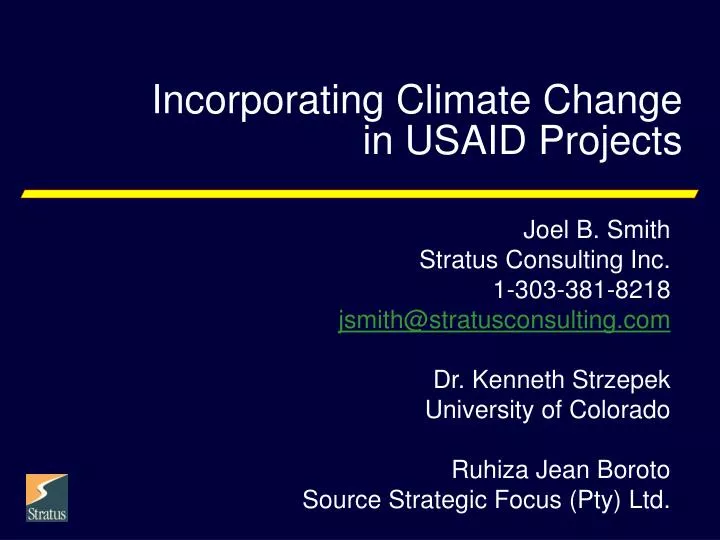 incorporating climate change in usaid projects