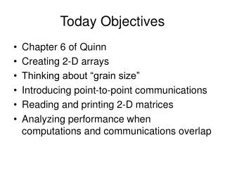 Today Objectives